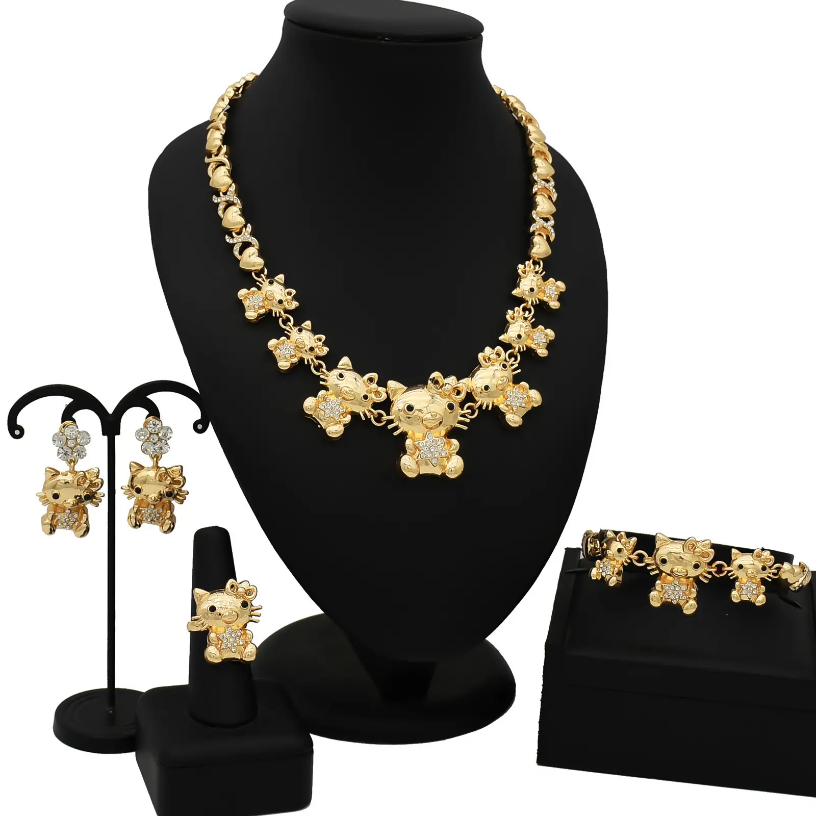 Gold Heart Chain Necklace Set for Women - Image 6