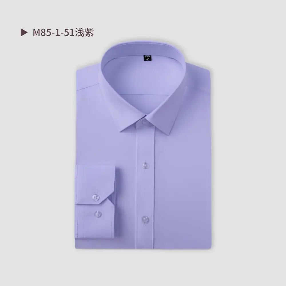 Men's Tencel Cotton Embroidered Shirt Burgundy Spring Autumn - Image 4