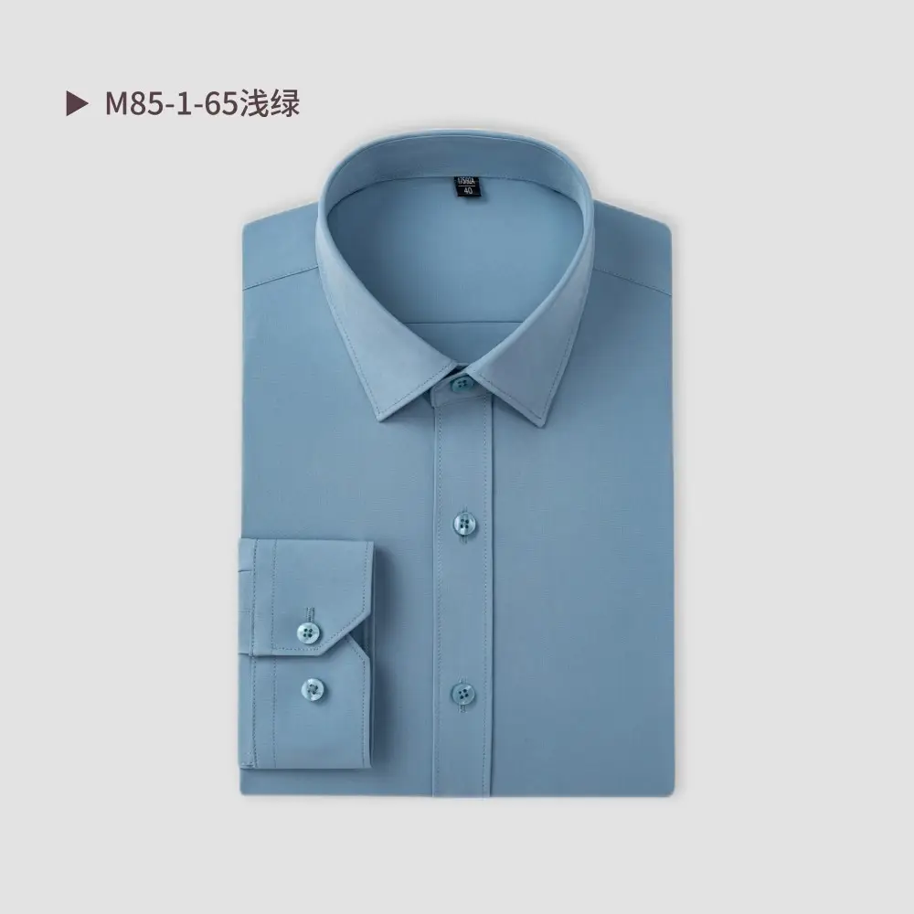 Men's Tencel Cotton Embroidered Shirt Burgundy Spring Autumn - Image 5