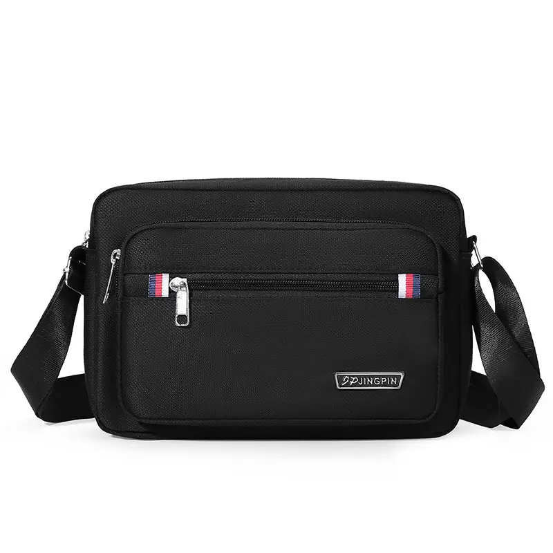 Men's Green Nylon Crossbody Bag with Zipper Pockets - Image 13