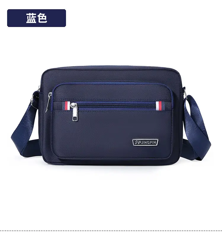 Men's Green Nylon Crossbody Bag with Zipper Pockets - Image 3