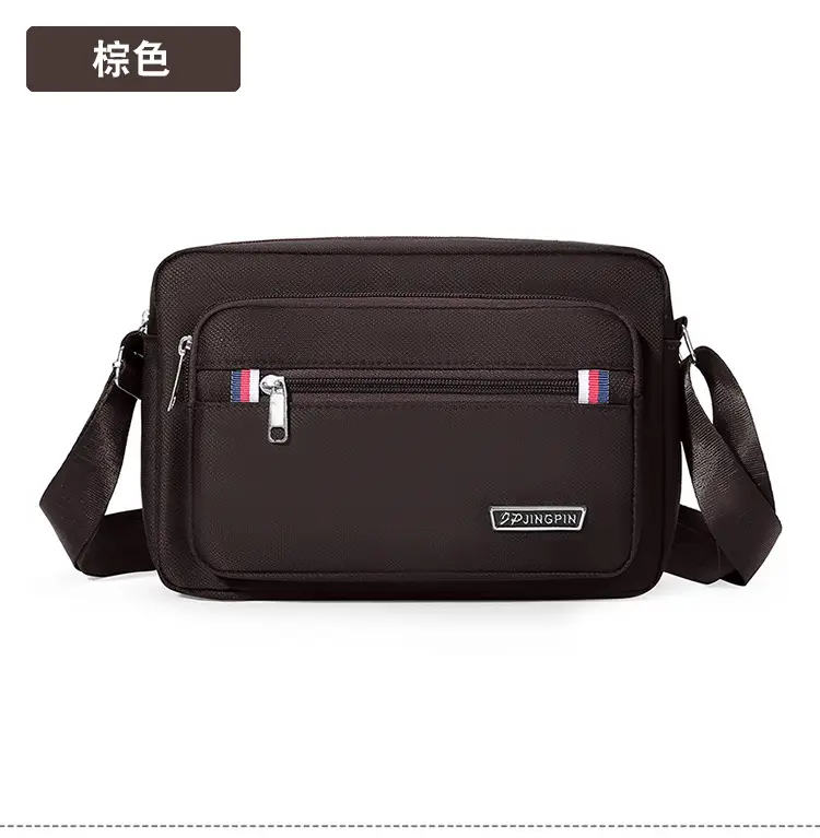 Men's Green Nylon Crossbody Bag with Zipper Pockets - Image 4