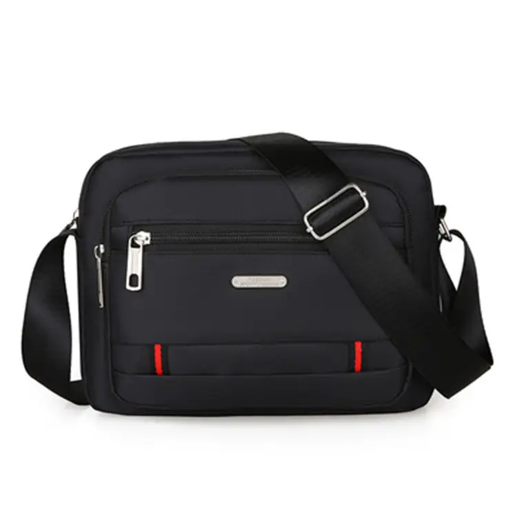 Men's Green Nylon Crossbody Bag with Zipper Pockets - Image 6