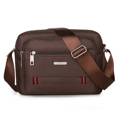 Men's Green Nylon Crossbody Bag with Zipper Pockets - Image 8