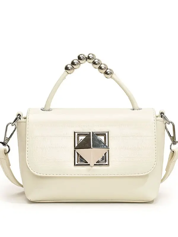 Textured Silver Square Shoulder Bag Women 2024 - Image 8