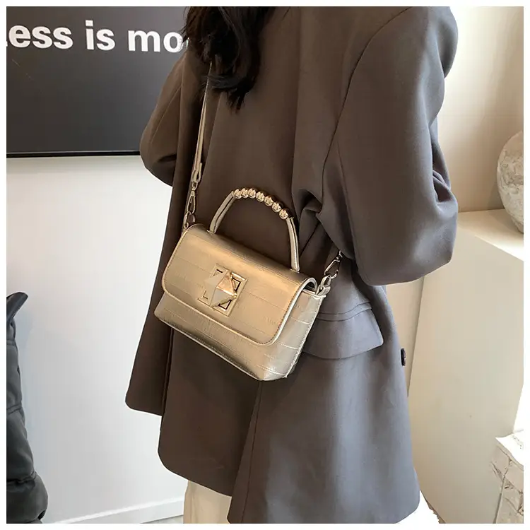 Textured Silver Square Shoulder Bag Women 2024 — feature 13