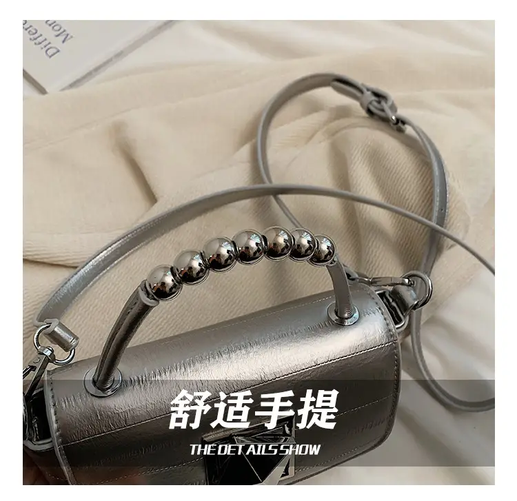 Textured Silver Square Shoulder Bag Women 2024 — feature 3