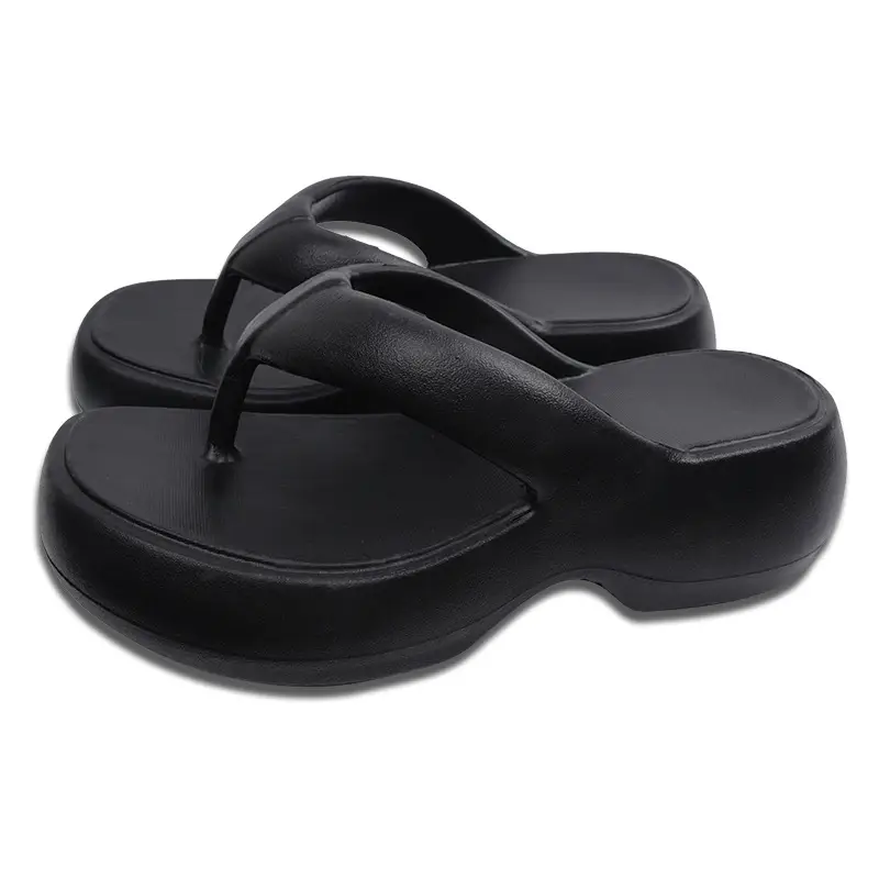 Thick Bottom Flip-Flops Women's Summer Fashion Outer Wear 2024 New High Height Beach Seaside Flip-Flops Women's High Heel