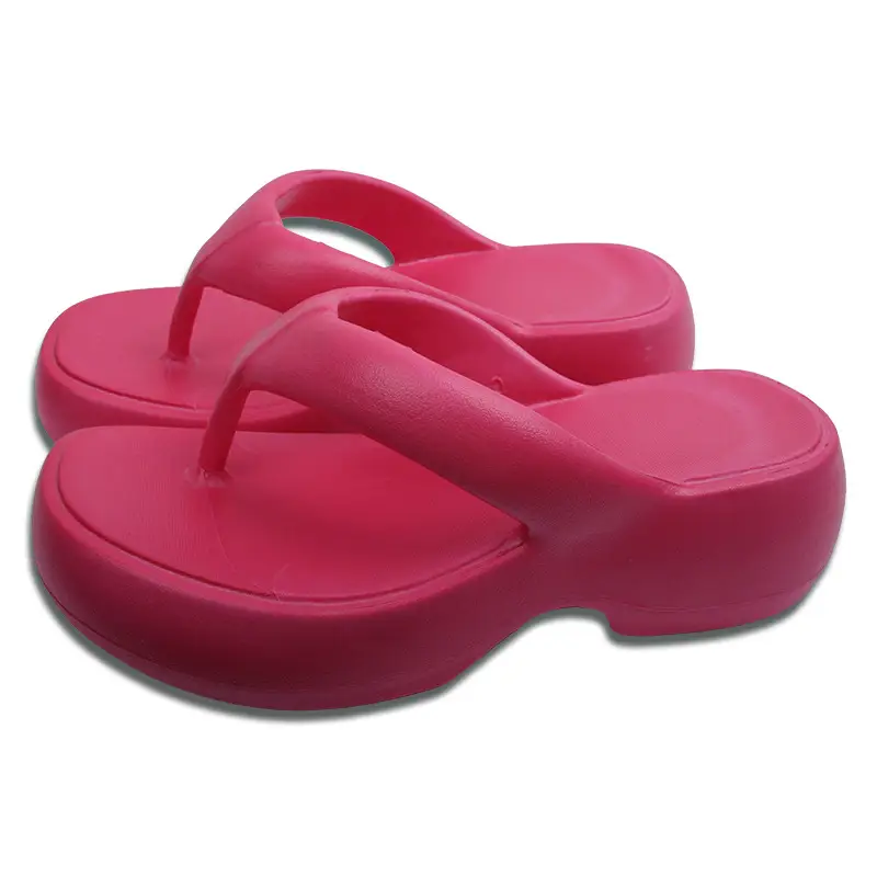 Thick Bottom Flip-Flops Women's Summer Fashion Outer Wear 2024 New High Height Beach Seaside Flip-Flops Women's High Heel