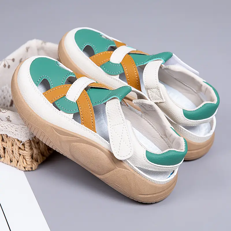 Women's 2025 Thick Sandals White Green Orange