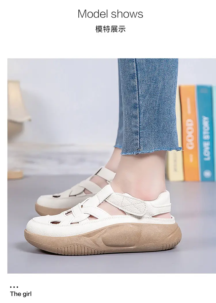 Women's 2025 Thick Sandals White Green Orange — feature 14