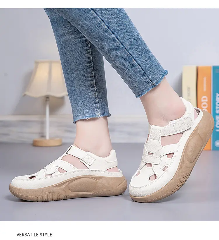 Women's 2025 Thick Sandals White Green Orange — feature 15