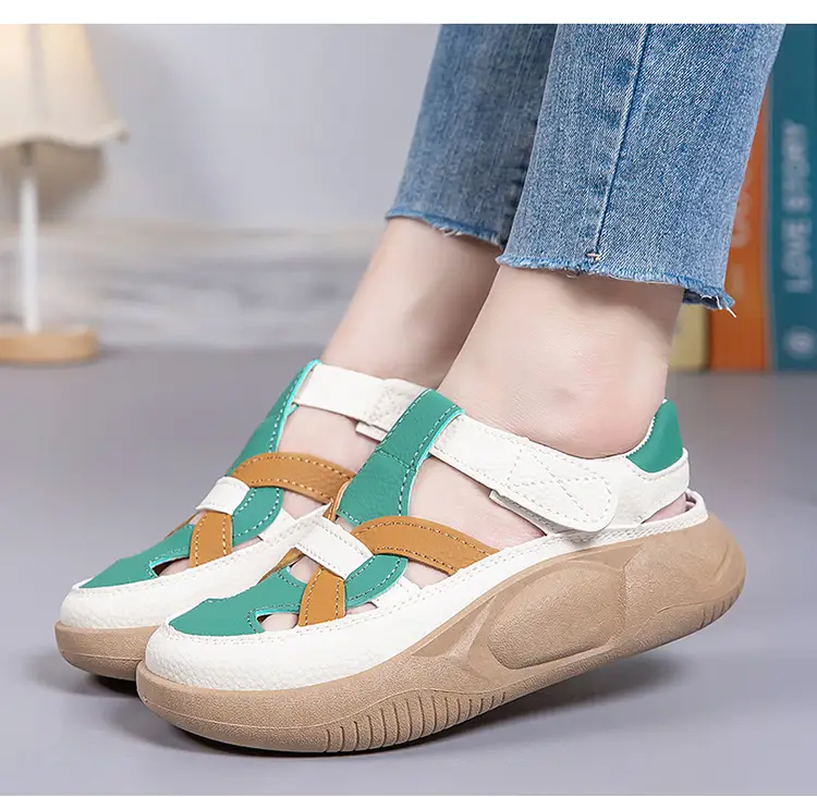 Women's 2025 Thick Sandals White Green Orange — feature 17