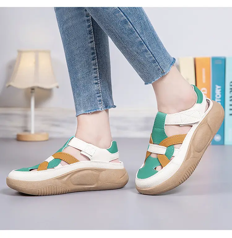 Women's 2025 Thick Sandals White Green Orange — feature 18