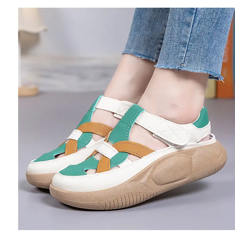 Women's 2025 Thick Sandals White Green Orange — feature 19