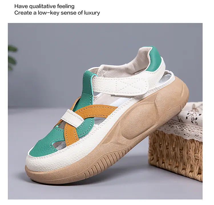 Women's 2025 Thick Sandals White Green Orange — feature 29