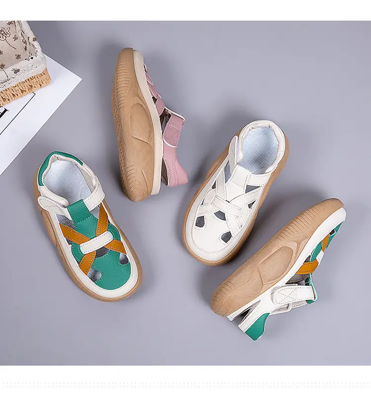 Women's 2025 Thick Sandals White Green Orange — feature 6