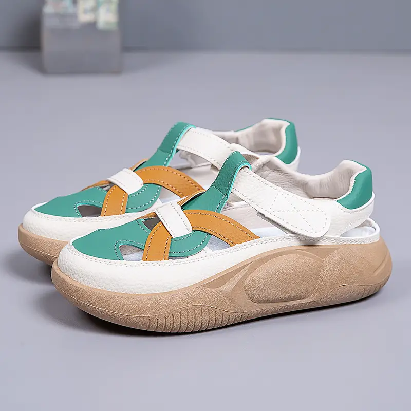 Women's 2025 Thick Sandals White Green Orange