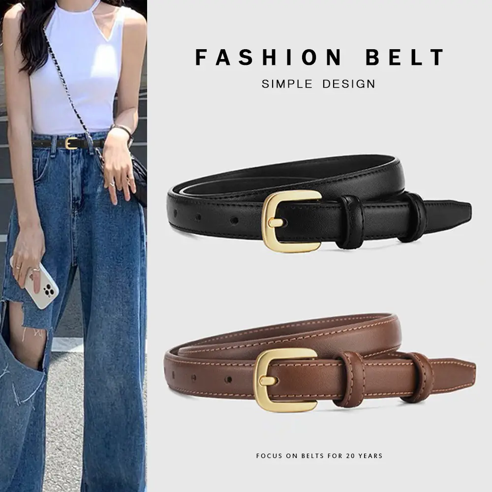 Women's Black Leather Belt for Suits & Jeans - Image 5