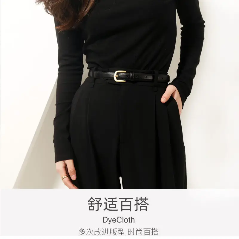Women's Black Leather Belt for Suits & Jeans - Image 6
