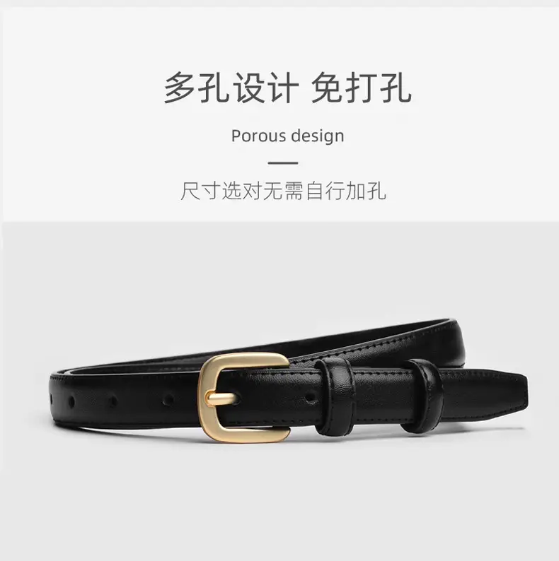 Women's Black Leather Belt for Suits & Jeans — feature 15