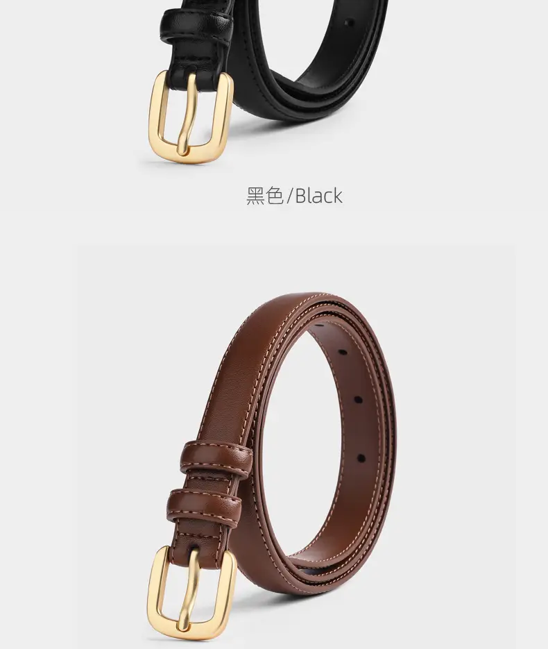 Women's Black Leather Belt for Suits & Jeans — feature 19