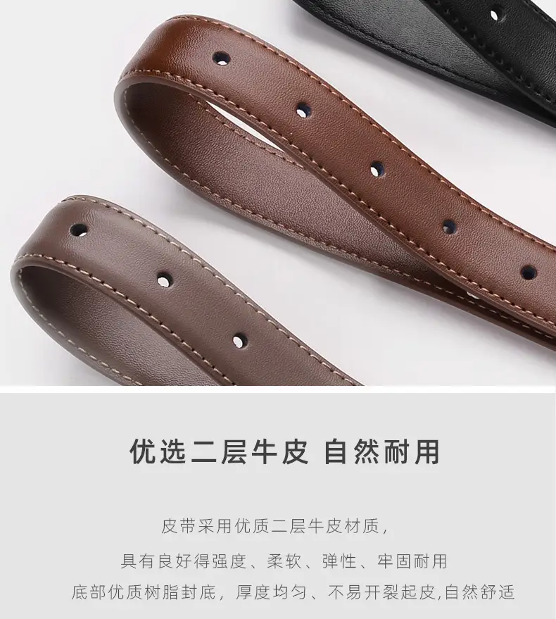Women's Black Leather Belt for Suits & Jeans — feature 4