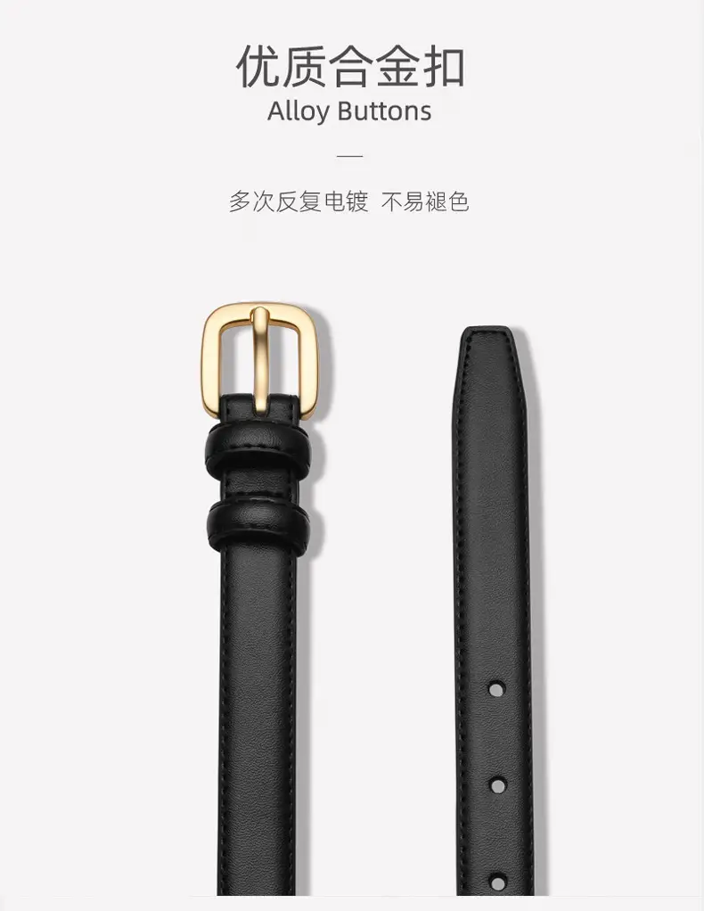 Women's Black Leather Belt for Suits & Jeans — feature 6