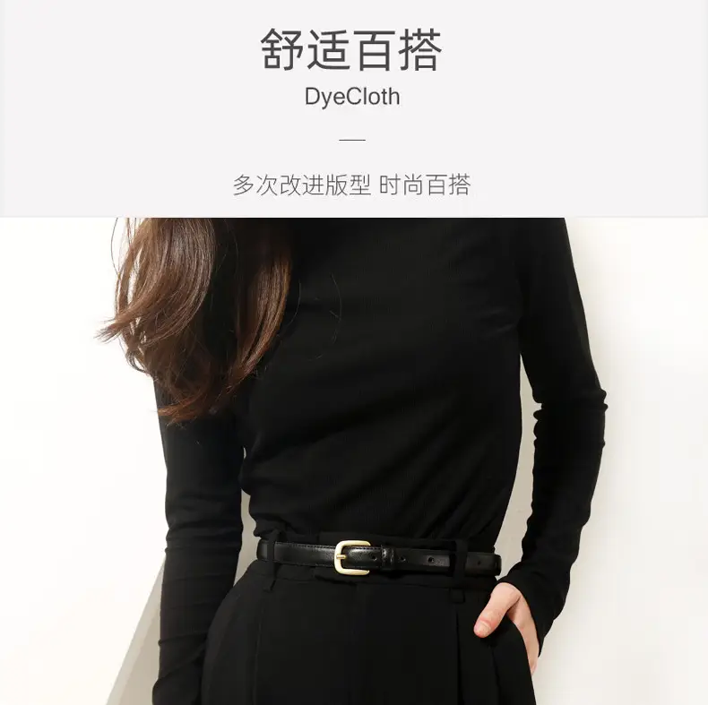 Women's Black Leather Belt for Suits & Jeans — feature 7