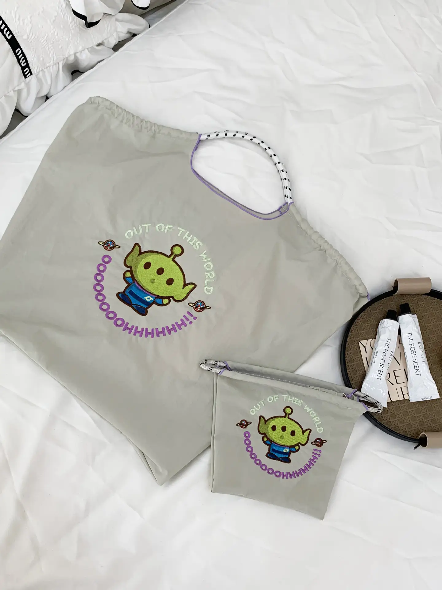 Cute Embroidered Canvas Tote Bag for Women - Image 7