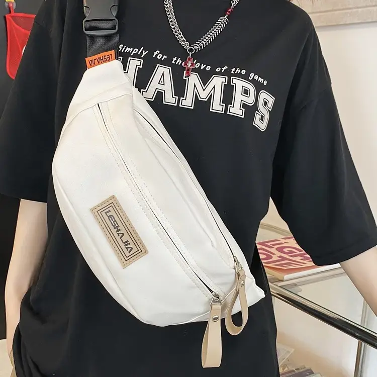 Women's Black Crossbody Shoulder Bag with Zipper Closure