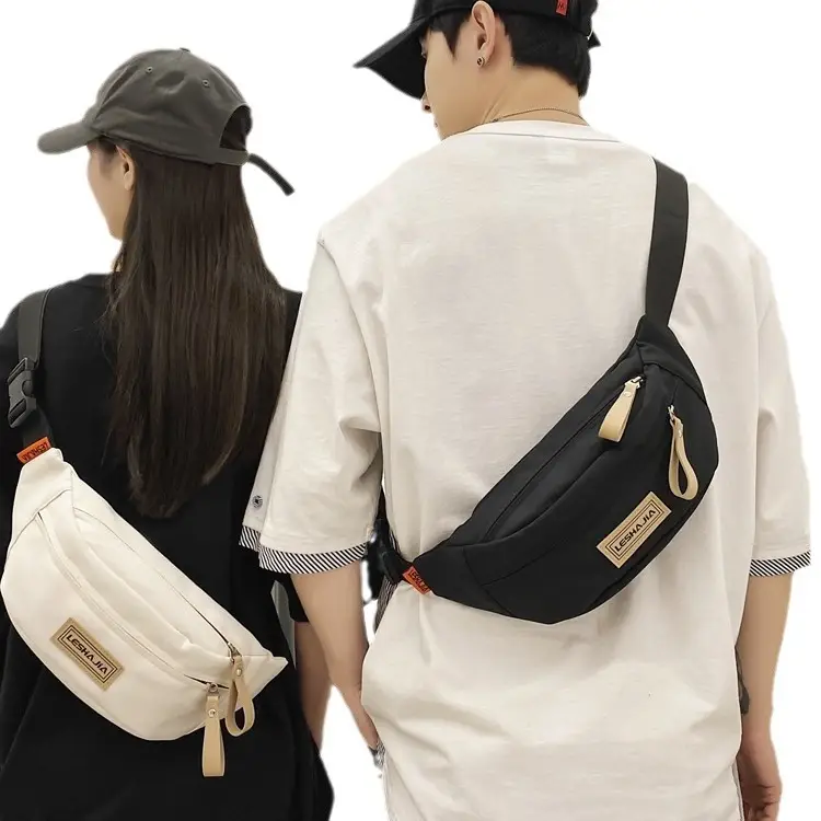 Women's Black Crossbody Shoulder Bag with Zipper Closure