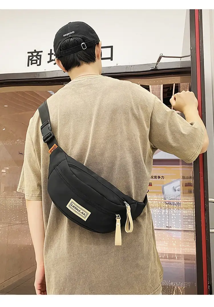Women's Black Crossbody Shoulder Bag with Zipper Closure — feature 11