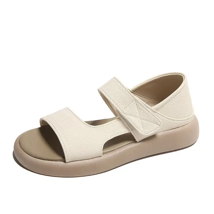 Women Beige Velcro Sandals Plus Size 2024 — feature 27