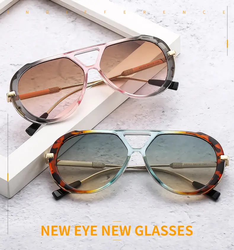 Modern White Gold Sunglasses M6152 with Gradient Shades β feature 1