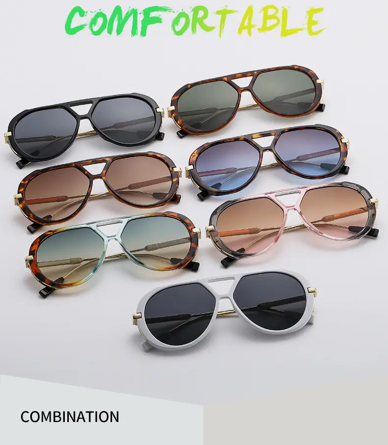 Modern White Gold Sunglasses M6152 with Gradient Shades β feature 3