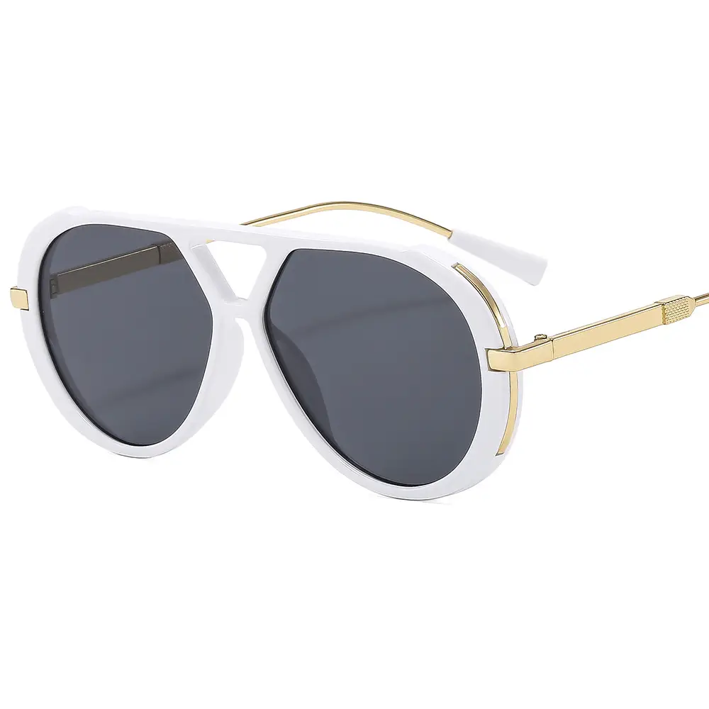 Modern White Gold Sunglasses M6152 with Gradient Shades - Image 2
