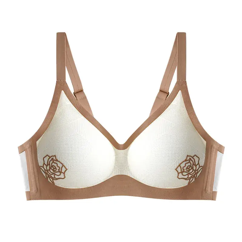 Traceless Embossed Rose Bra Women Small - Image 8
