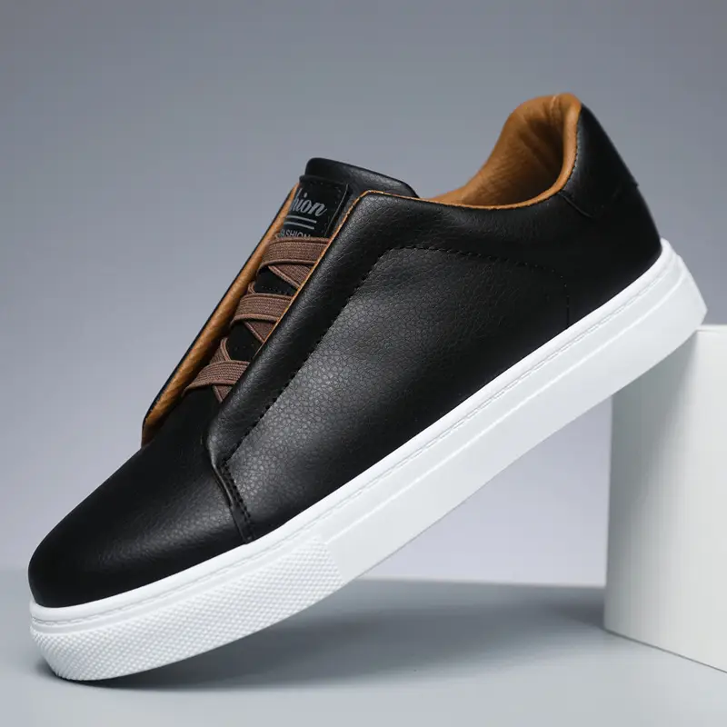 Cross border plus size wholesale men's fashion solid color low top skateboard shoes, comfortable non-slip durable sneaker outdoor live