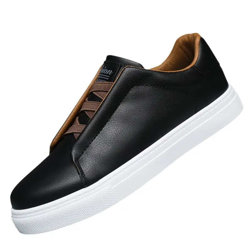 Cross border plus size wholesale men's fashion solid color low top skateboard shoes, comfortable non-slip durable sneaker outdoor live