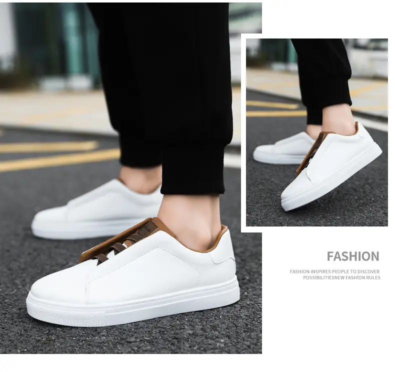 Cross border plus size wholesale men's fashion solid color low top skateboard shoes, comfortable non-slip durable sneaker outdoor live — feature 11