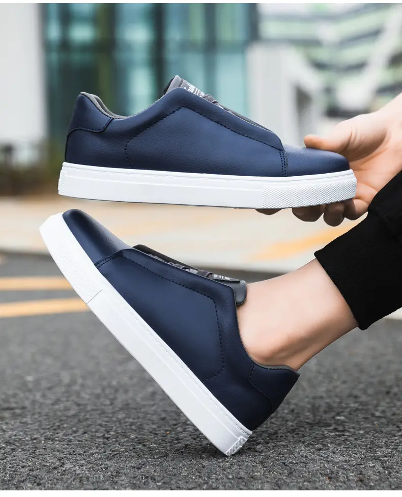 Cross border plus size wholesale men's fashion solid color low top skateboard shoes, comfortable non-slip durable sneaker outdoor live — feature 15