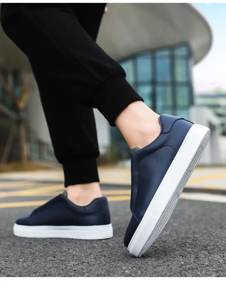 Cross border plus size wholesale men's fashion solid color low top skateboard shoes, comfortable non-slip durable sneaker outdoor live — feature 18