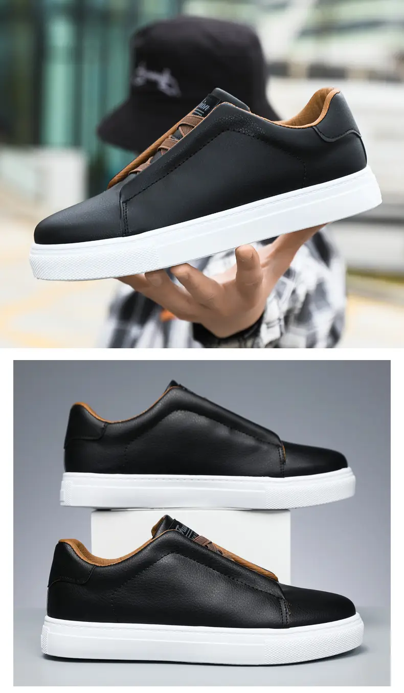 Cross border plus size wholesale men's fashion solid color low top skateboard shoes, comfortable non-slip durable sneaker outdoor live — feature 26