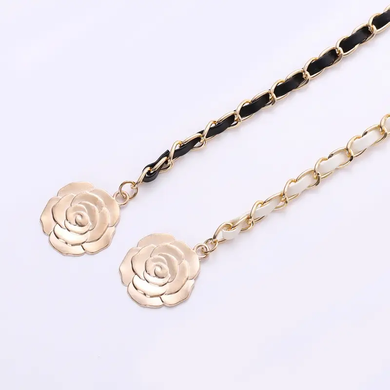 Black Rose Camellia Waist Chain for Women - Image 6