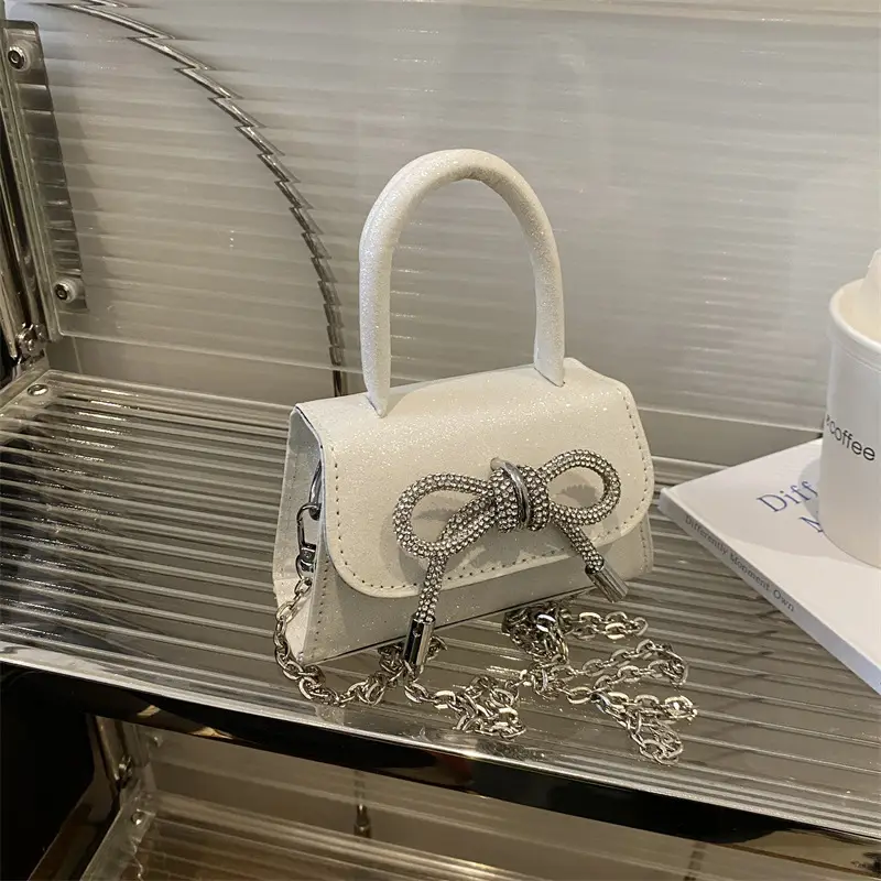 Silver Glitter Bow Shoulder Bag 2024 - Image 9