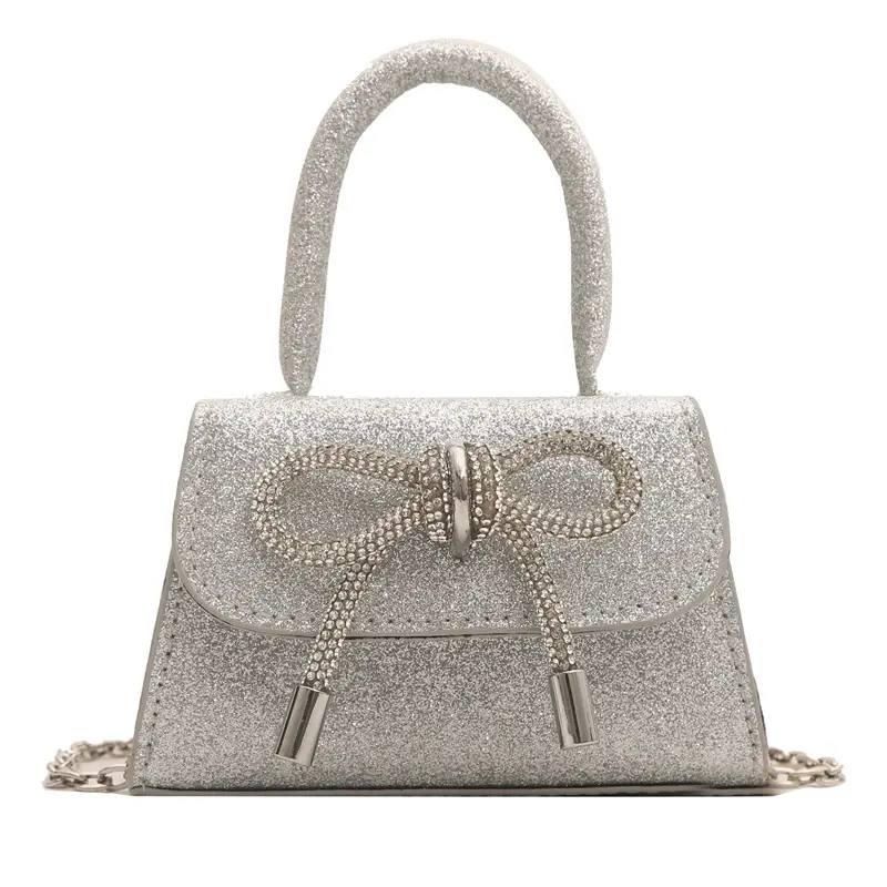 Silver Glitter Bow Shoulder Bag 2024 - Image 10