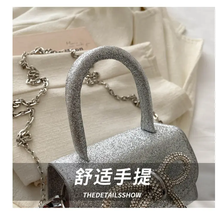 Silver Glitter Bow Shoulder Bag 2024 — feature 4