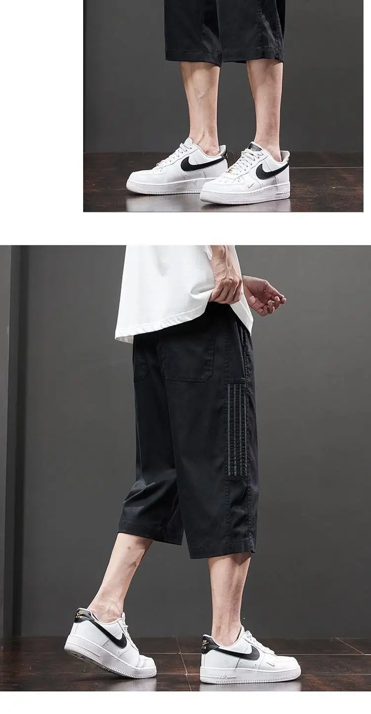Men Ice Silk Capri Shorts Grey 2024 — feature 10