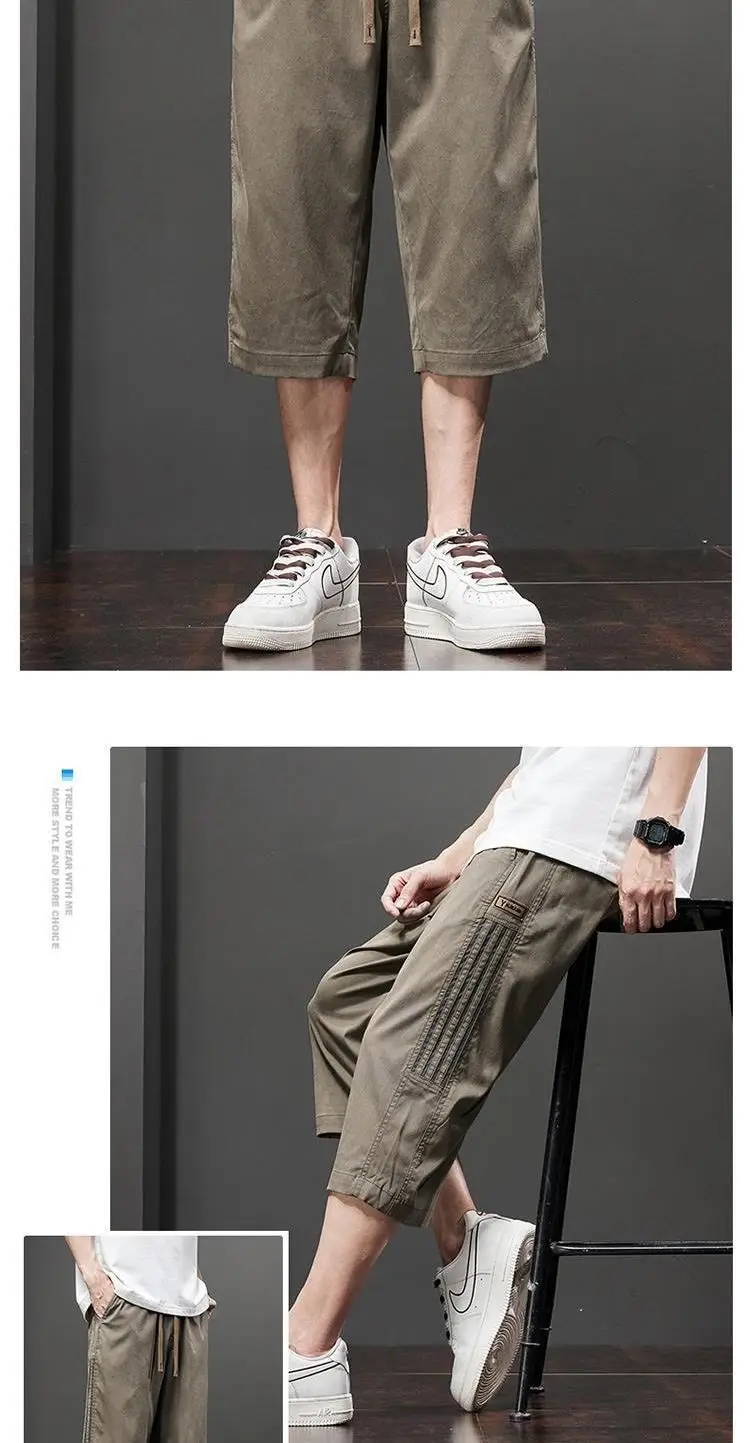 Men Ice Silk Capri Shorts Grey 2024 — feature 12